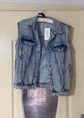 Happiness Kadın Mavi Kolsuz Denim Yelek