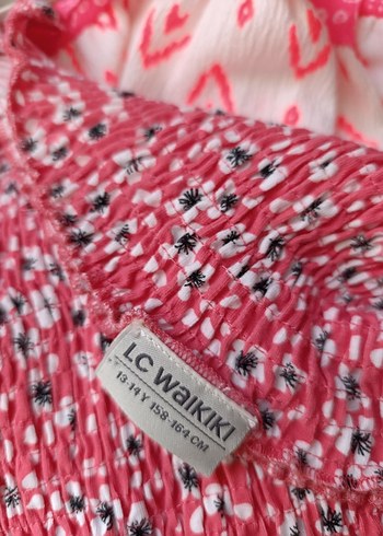 LC Waikiki Pembe Desenli Uzun Bohem Elbise