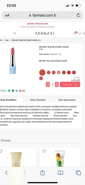 Beden Farmasi bb mat ruj 08