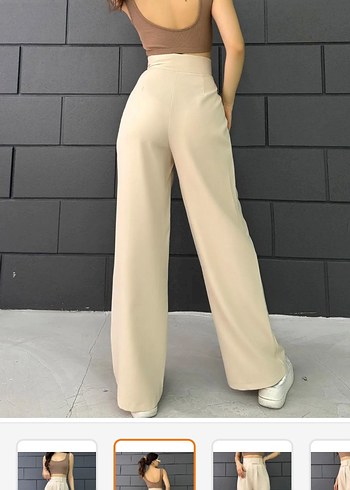 Diğer Bej Regular Fit Kadın Kumaş Pantolon