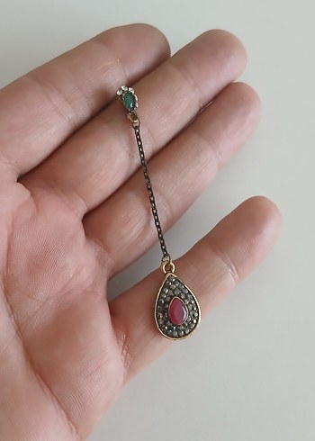 hakiki Zümrüt yakut kupe tek - Görsel 5