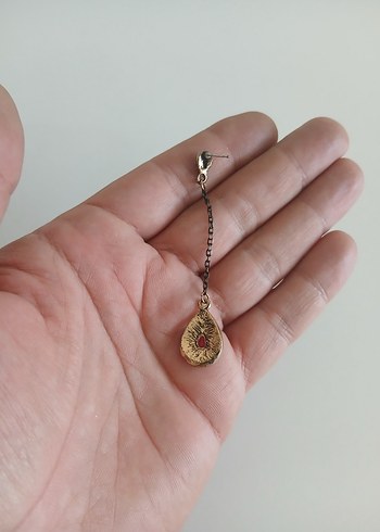 hakiki Zümrüt yakut kupe tek - Görsel 4