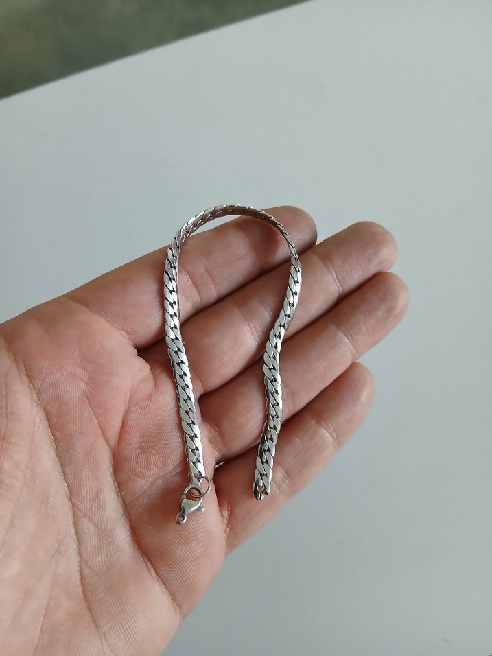 Gri Yılan Desenli Zincir Detaylı Kadın Bileklik - Görsel 2