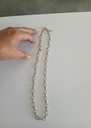 Zincir Detaylı Gri Kadın El Zinciri - Görsel 3