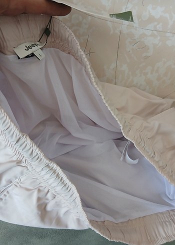 Beyaz Pamuklu Jeep Mini Şort - Görsel 6