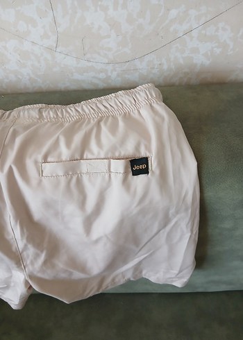 Beyaz Pamuklu Jeep Mini Şort - Görsel 8