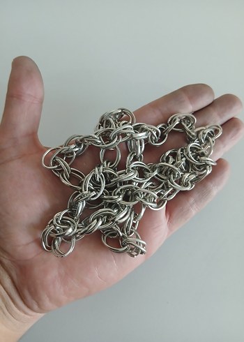 Kadın Zincir Detaylı Gri El Zinciri - Görsel 5