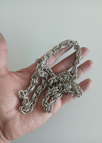 Zincir Detaylı Gri Kadın El Zinciri - Görsel 5