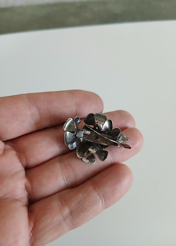 American Vintage Vintage Gri Çiçekli Düğmeli Kadın Yüzük