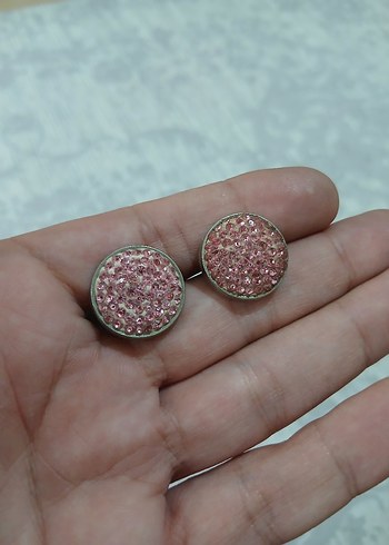 Pembe Parlak Payetli Midi Küpe