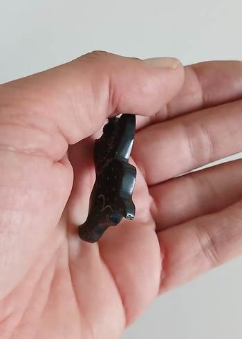 Kedi Figürlü Siyah Kolye Ucu - Görsel 3