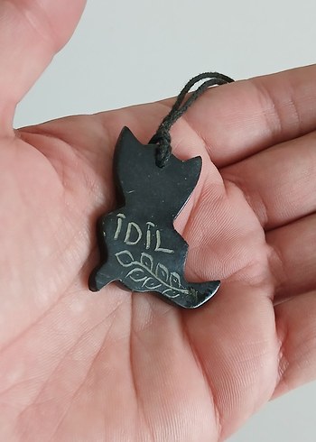 Kedi Figürlü Siyah Kolye Ucu - Görsel 2