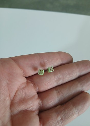 Açık Yeşil Zar Şeklinde Kadın Kol Düğmeleri - Görsel 2