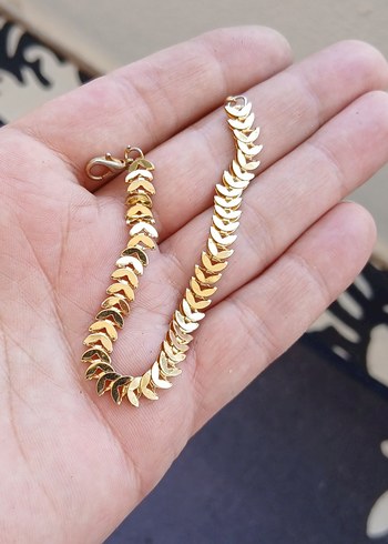 Parlak Altın Zincir Detaylı Kadın El Zinciri - Görsel 3