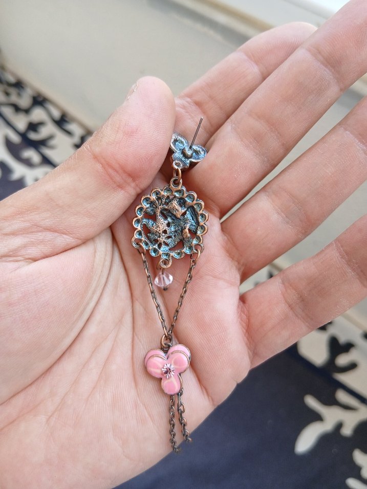 Pembe Çiçekli Bohem Zincirli Kadın El Aksesuarı - Görsel 3