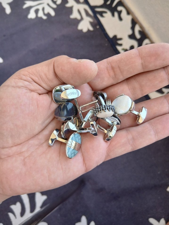 Beyaz Vintage Kadın Kol Düğmeleri - Görsel 2