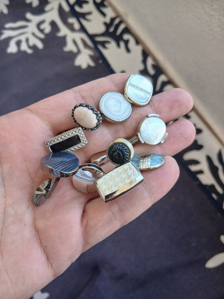 Beyaz Vintage Kadın Kol Düğmeleri - Görsel 3