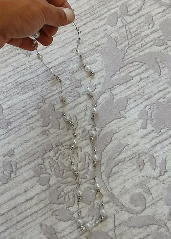 İnci Boncuklu Beyaz Kadın El Zinciri - Görsel 3