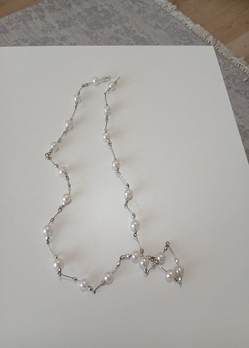 İnci Boncuklu Beyaz Kadın El Zinciri - Görsel 2