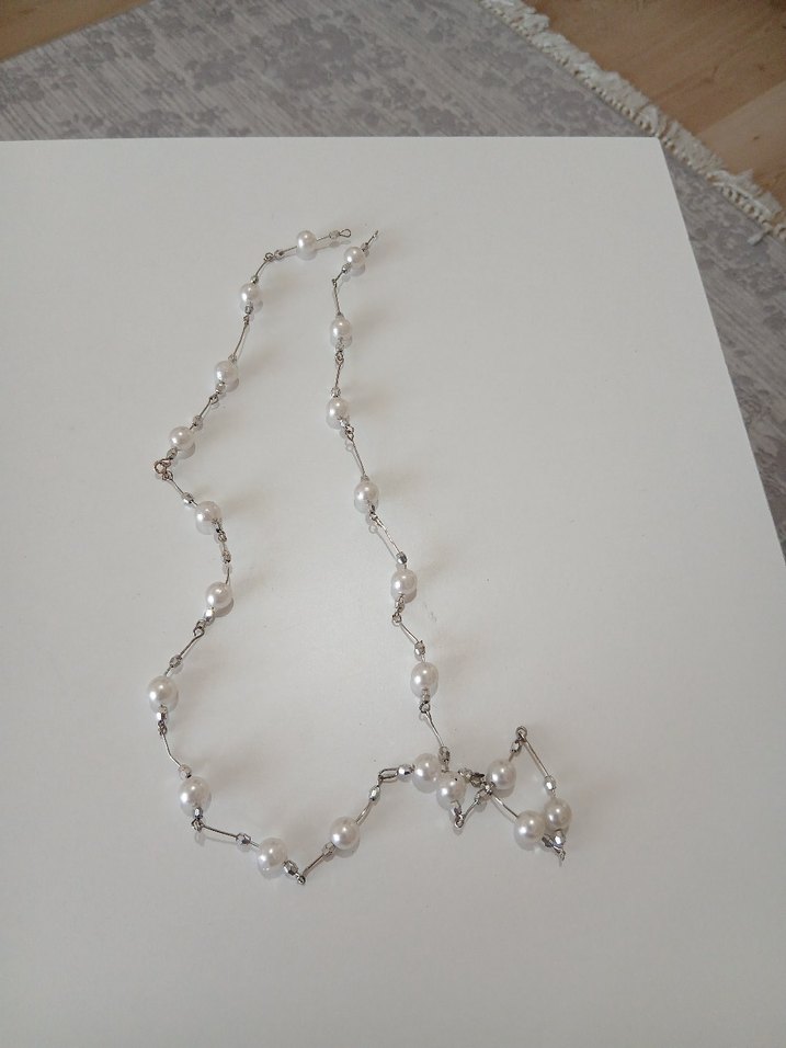 İnci Boncuklu Beyaz Kadın El Zinciri - Görsel 2