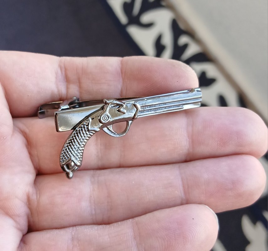 Gri Baskılı Tokalı Kadın Kol Düğmesi - Görsel 3