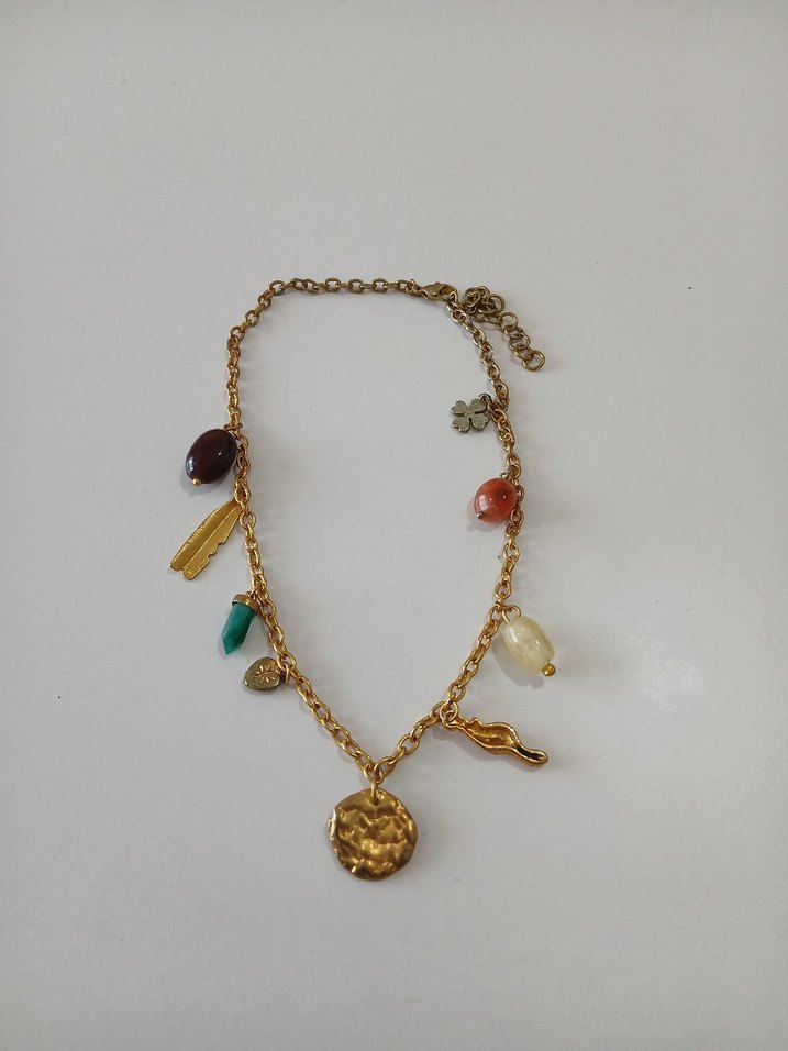 Altın Renkli Zincir Detaylı Kadın El Zinciri - Görsel 4