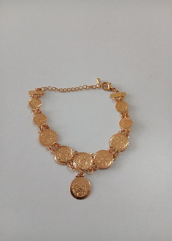 Parlak Yılan Desenli Altın Renkli Kadın El Zinciri - Görsel 4