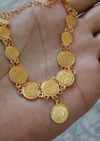 Parlak Yılan Desenli Altın Renkli Kadın El Zinciri - Görsel 3