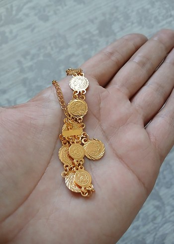 Parlak Yılan Desenli Altın Renkli Kadın El Zinciri - Görsel 2