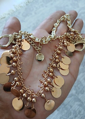 Altın Renkli Zincir Detaylı Bohem Kadın El Zinciri - Görsel 2