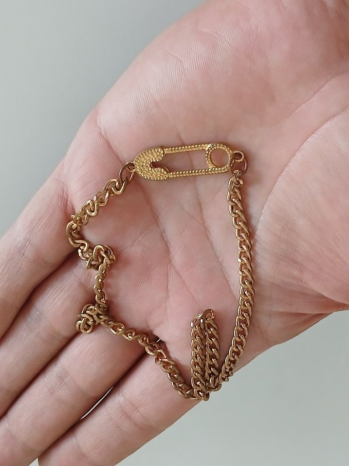 Altın Renk Zincir Detaylı Kadın El Zinciri - Görsel 3