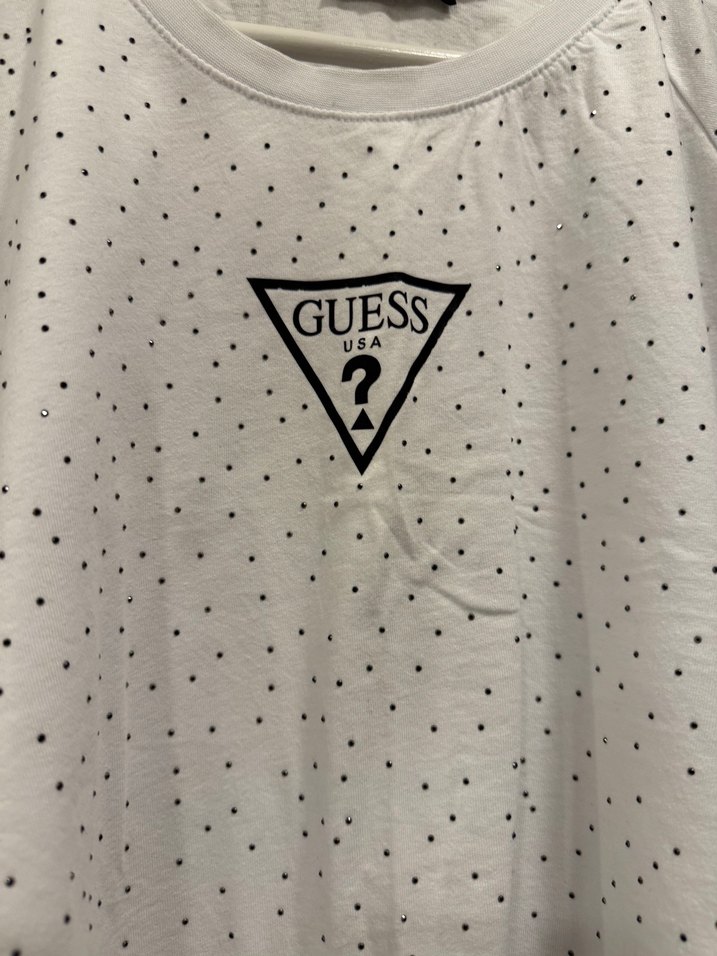 Guess Beyaz kısa Kollu Pamuklu Tişört - Görsel 2