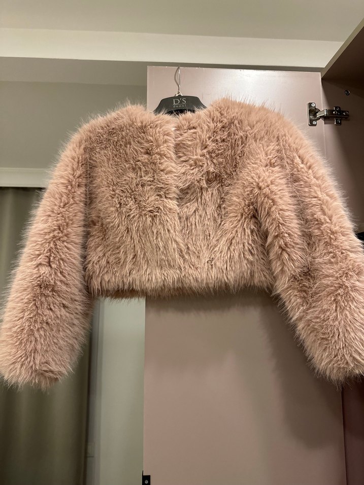 Kadın Kürk Detaylı Midi Ceket - Görsel 2