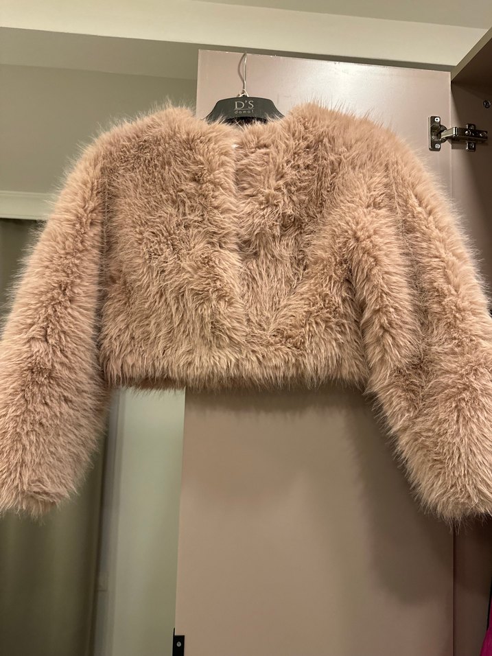 Kadın Kürk Detaylı Midi Ceket - Görsel 3