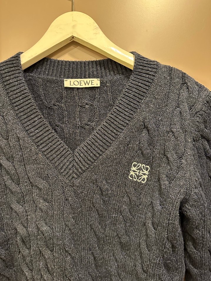 Nakışlı V Yaka Örgü Kadın Kazak - Görsel 2