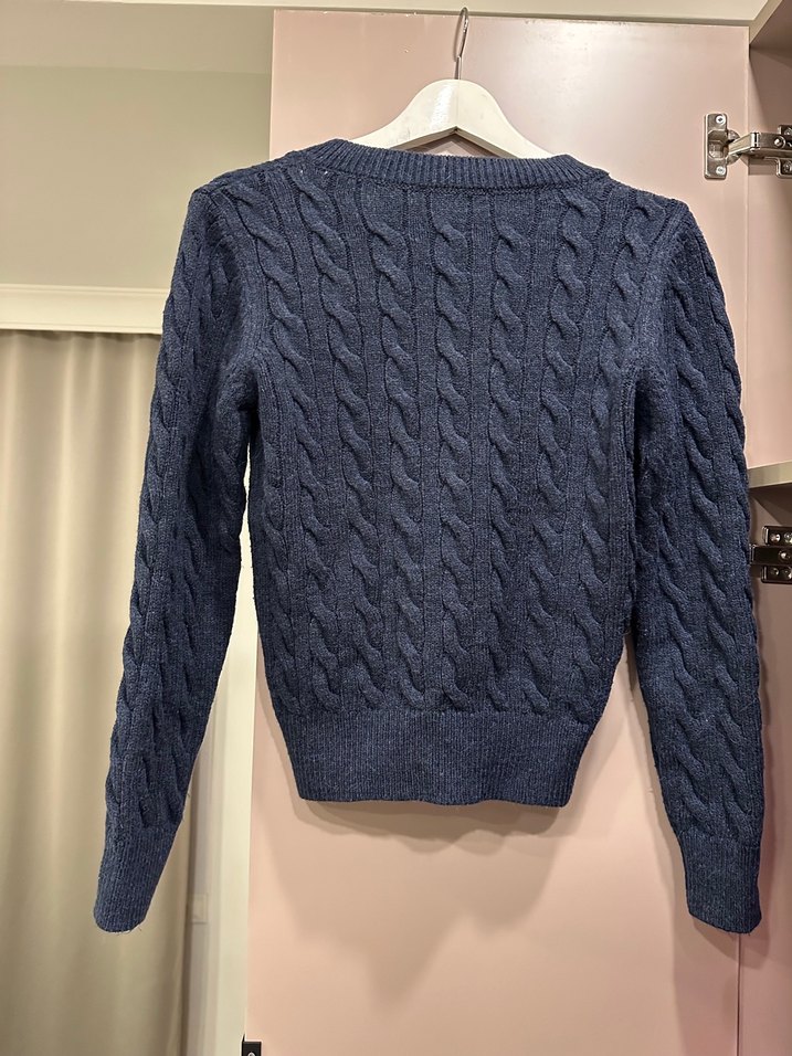 Nakışlı V Yaka Örgü Kadın Kazak - Görsel 5