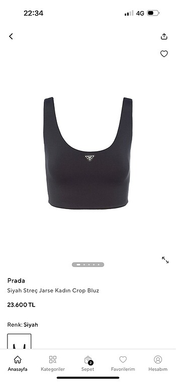 Prada crop atlet