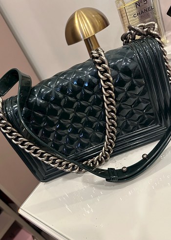 Zincir Detaylı Yeşil Deri Kadın Çanta - Görsel 5