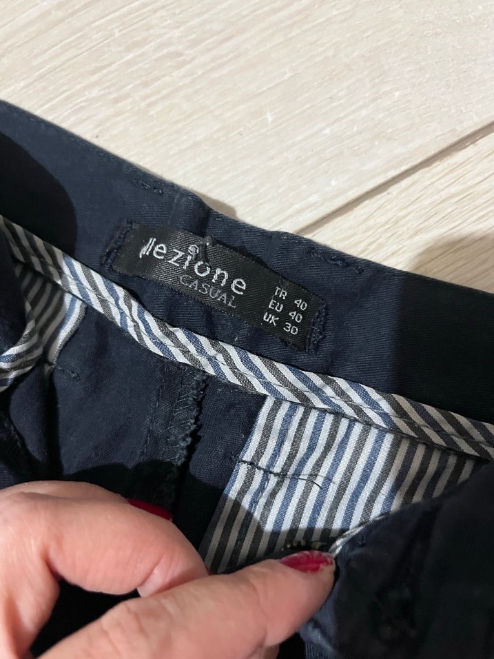 Lacivert Erkek Kot Şort Rahat Kesim - Görsel 2