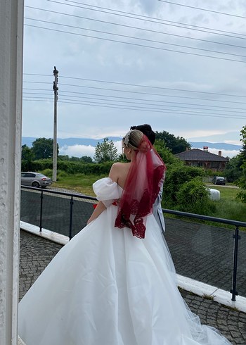 Straplez Midi A Kesim Modern Klasik Gelinlik - Görsel 4