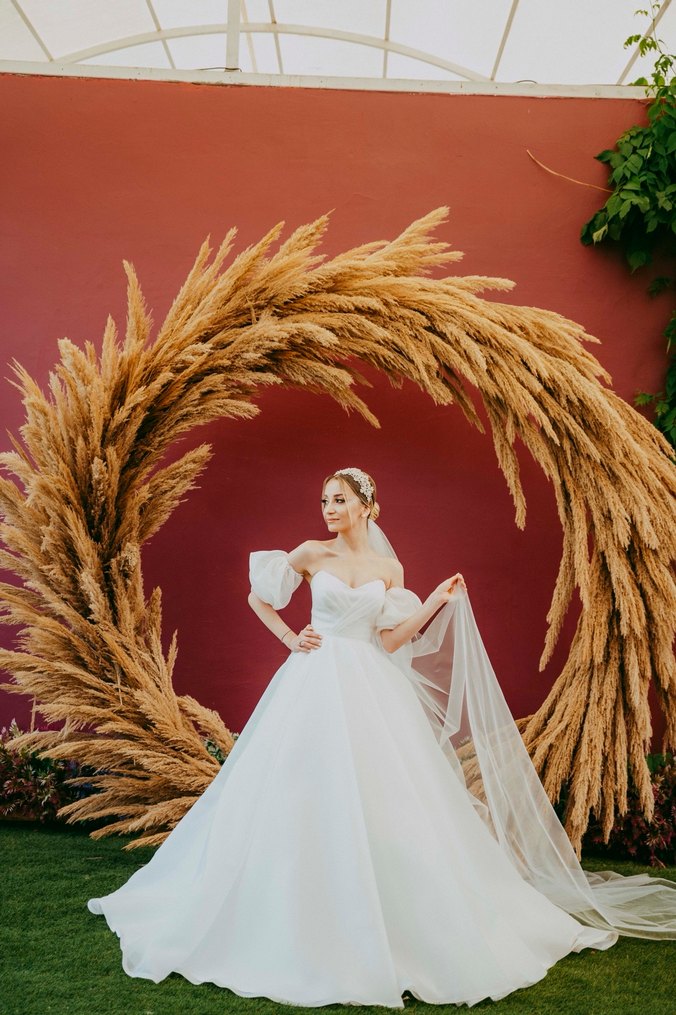 Straplez Midi A Kesim Modern Klasik Gelinlik - Görsel 3