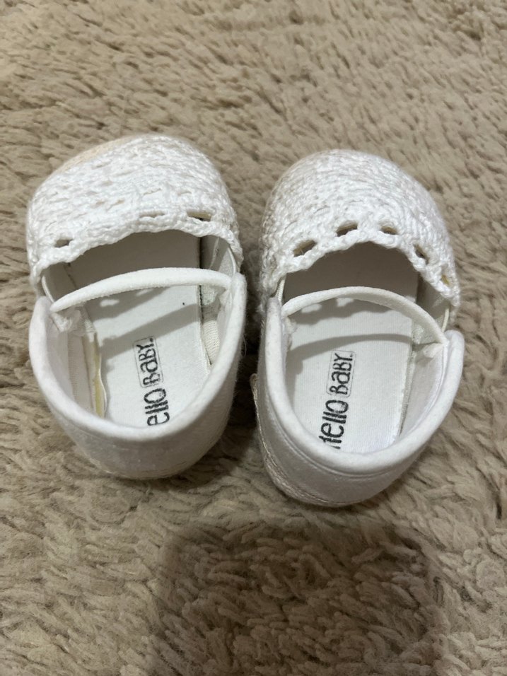Kız Bebek Beyaz Örgü İlk Adım Ayakkabısı - Görsel 2