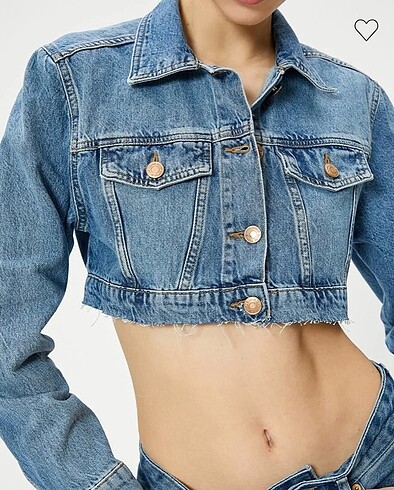 xs Beden Koton crop denim ceket