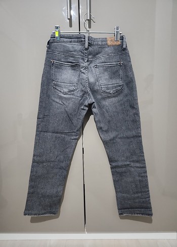 Gri Kadın Denim Midi Boy Kot Pantolon - Görsel 2