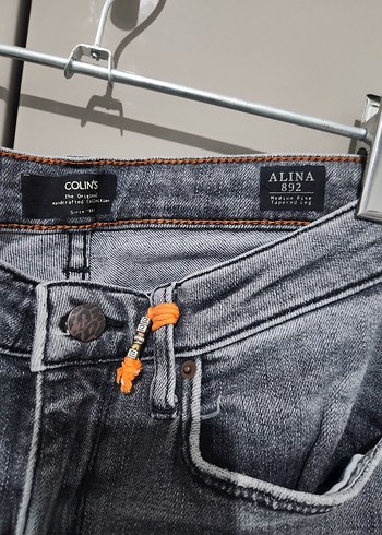 Gri Kadın Denim Midi Boy Kot Pantolon - Görsel 4