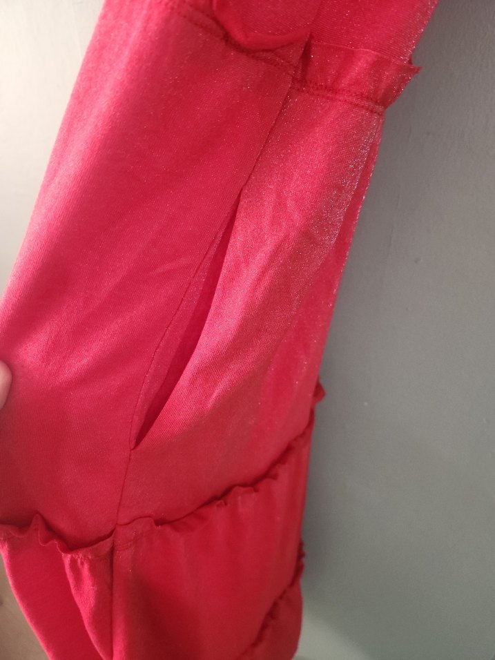 Kırmızı simli Kadın Elbise - Görsel 3