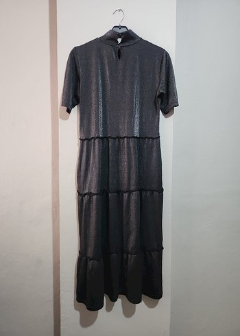 Kadın Siyah simliElbise - Görsel 2