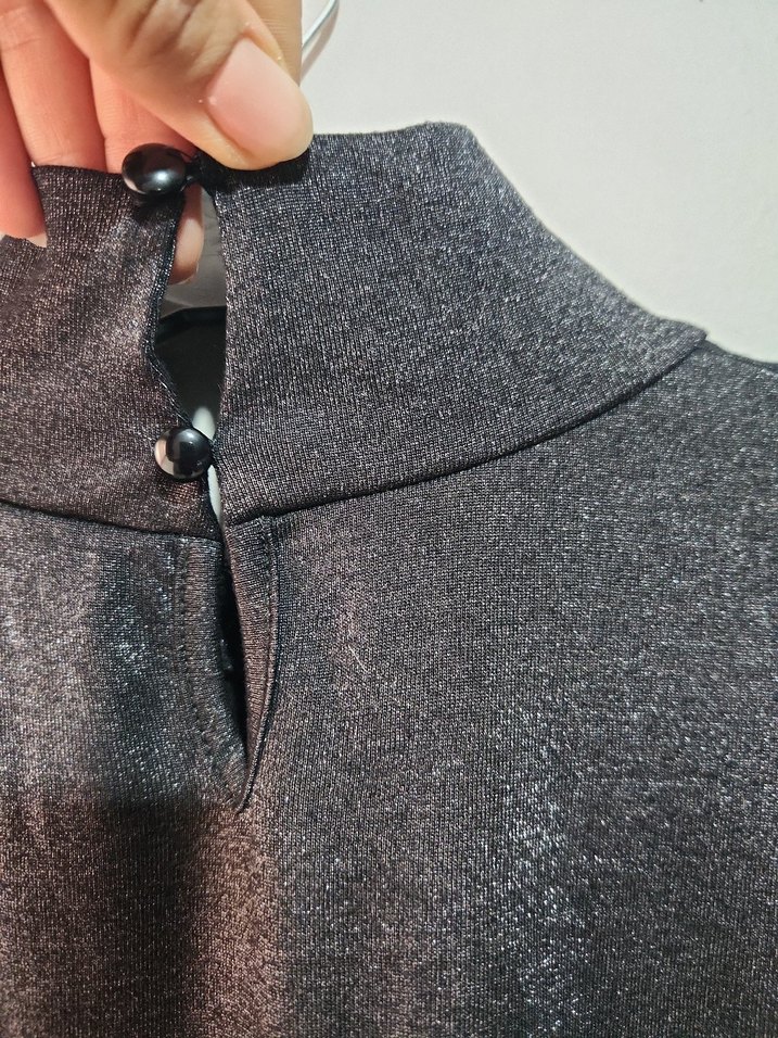 Kadın Siyah simliElbise - Görsel 4