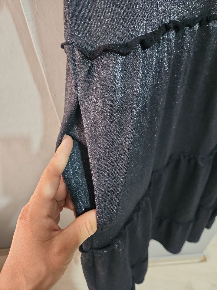 Kadın Siyah simliElbise - Görsel 3