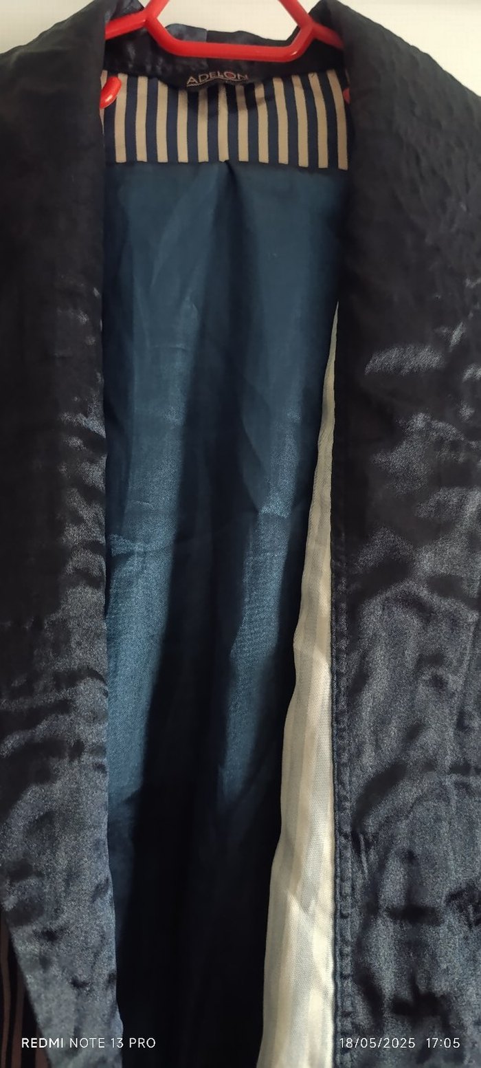 Mavi Çizgili Uzun Kollu Erkek Pijama - Görsel 2